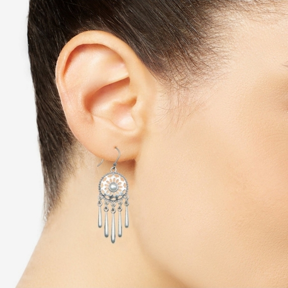 🍀Lucky Brand Bird & Pearl Statement Necklace & Earring  Set - Picture 6 of 7